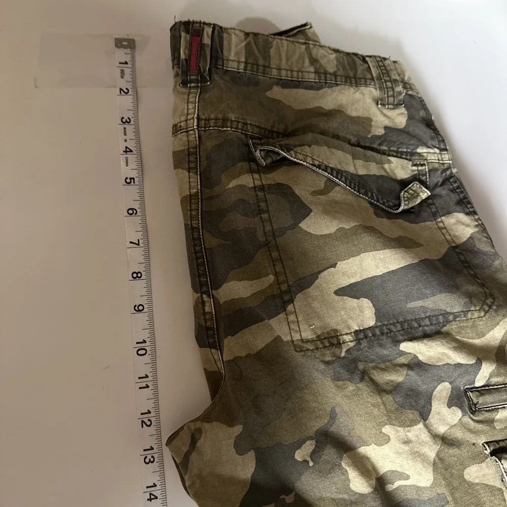 Boys Camo Cargo Convertible Pants 18 Y2K Utility Zip Off Grunge Old Navy Lined